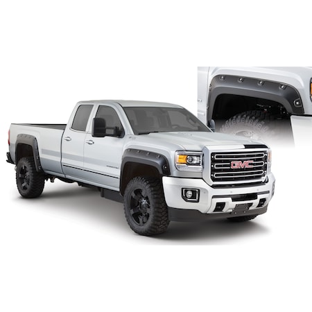 Bushwacker 15-16 SIERRA 2500/3500 HD BOSS POCKET STYLE FENDER FLARES ABS SMOOTH 40968-02
